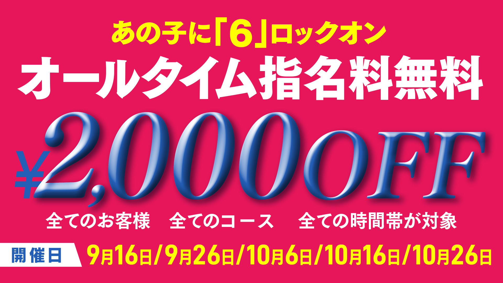 毎月6のつく日はオプション半額祭！